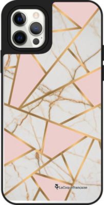Coque EVETANE Miroir iPhone 12/12 Pro Marbre Rose
