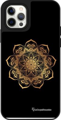 Coque EVETANE Miroir iPhone 12/12 Pro Mandala Or
