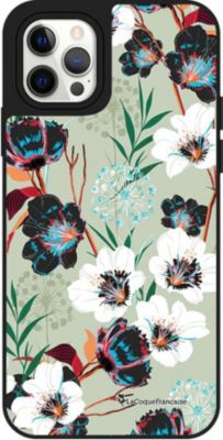 Coque EVETANE Miroir iPhone 12/12 Pro Fleurs Vert