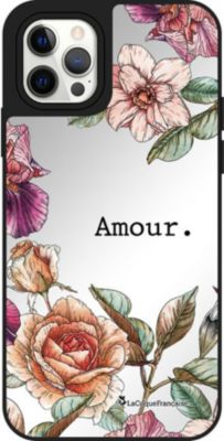 Coque EVETANE Miroir iPhone 12/12 Pro Fleurs Rétro