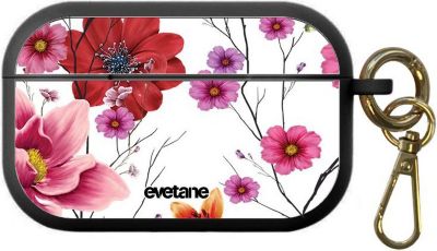 Coque EVETANE Etui Airpods Pro Fleurs