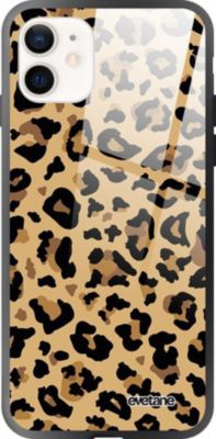 Coque EVETANE Soft Touch iPhone 12 Mini Léopard Beige