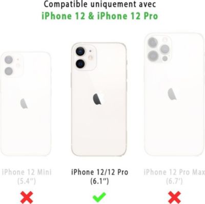 Coque EVETANE Silicone iPhone 12/12 Pro Léopard Beige