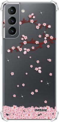 Coque EVETANE Souple Galaxy S21 5G Chute Fleurs