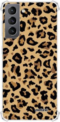 Coque EVETANE Souple Galaxy S21 5G Léopard Beige