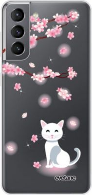 Coque EVETANE 360° Galaxy S21 5G Chat Fleurs