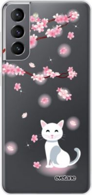 Coque EVETANE 360° Galaxy S21 5G Chat Fleurs Coque EVETANE 360° Galaxy S21 5G Chat Fleurs