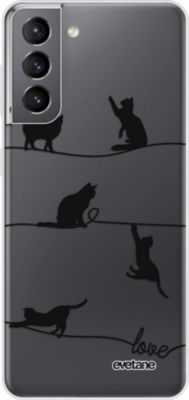 Coque EVETANE 360° Galaxy S21 5G Chat Lignes