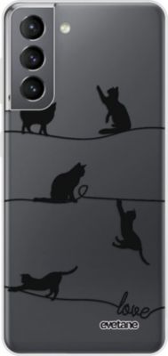 Coque EVETANE 360° Galaxy S21 5G Chat Lignes Coque EVETANE 360° Galaxy S21 5G Chat Lignes
