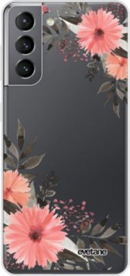 Coque EVETANE 360° Galaxy S21 5G Fleurs Rose