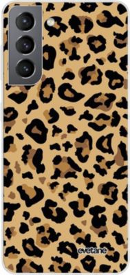 Coque EVETANE 360° Galaxy S21 5G Léopard Beige