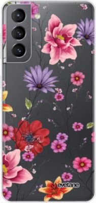 Coque EVETANE 360° Galaxy S21 5G Fleurs Pastel