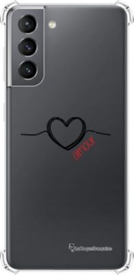 Coque EVETANE Souple Galaxy S21 5G Coeur Noir