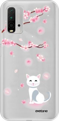 Coque EVETANE 360° Redmi 9A Chat et Fleurs