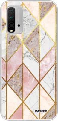 Coque EVETANE 360° Redmi 9A Marbre Rose