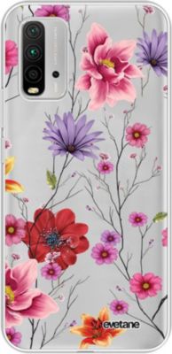 Coque EVETANE 360° Redmi 9A Fleurs Multicolores