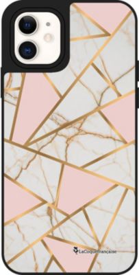 Coque EVETANE Miroir iPhone 12 Mini Marbre Rose