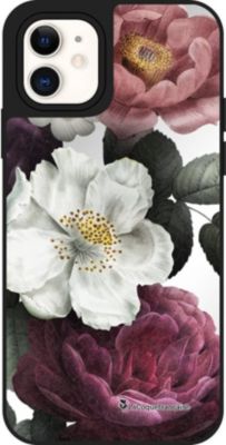 Coque EVETANE Miroir iPhone 12 Mini Fleurs Rose