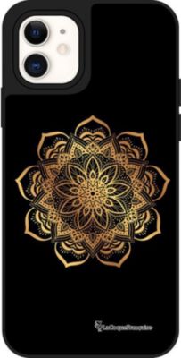 Coque EVETANE Miroir iPhone 12 Mini Mandala Or