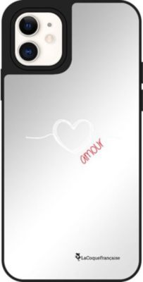 Coque EVETANE Miroir iPhone 12 Mini Coeur Blanc