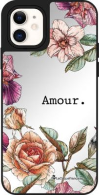 Coque EVETANE Miroir iPhone 12 Mini Fleurs Rétro