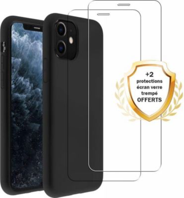 Coque EVETANE iPhone 11 Noir + 2 Vitres