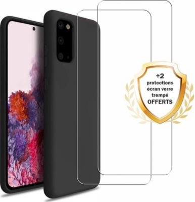 Coque EVETANE Galaxy S20 FE Noir + 2 Vitres