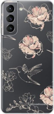 Coque EVETANE 360° Galaxy S21 5G Fleurs Blanc