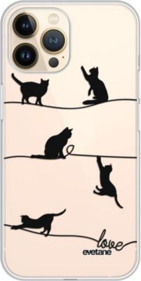 Coque EVETANE 360° iPhone 13 Pro Chat Lignes Coque EVETANE 360° iPhone 13 Pro Chat Lignes