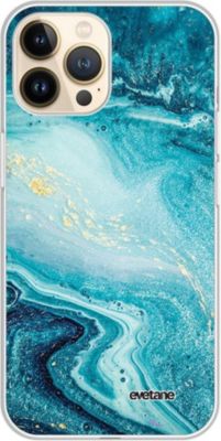 Coque EVETANE 360° iPhone 13 Pro Marbre Bleu