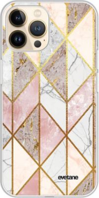 Coque EVETANE 360° iPhone 13 Pro Marbre Rose