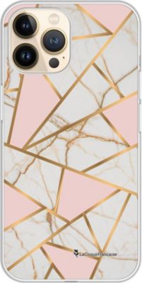 Coque EVETANE 360° iPhone 13 Pro Marbre Rose