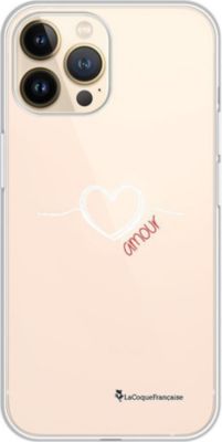 Coque EVETANE 360° iPhone 13 Pro Coeur Blanc