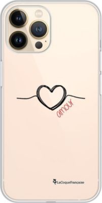 Coque EVETANE 360° iPhone 13 Pro Coeur Noir