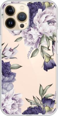 Coque EVETANE 360° iPhone 13 Pro Pivoine Violet