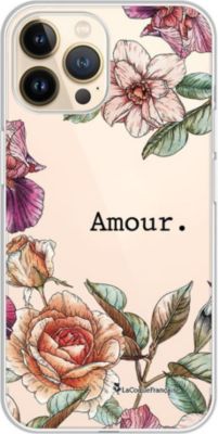 Coque EVETANE 360° iPhone 13 Pro Fleurs Rétro