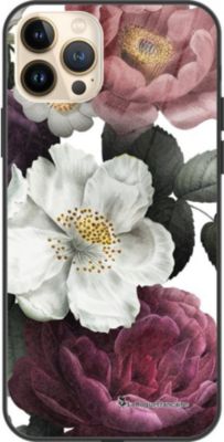Coque EVETANE Soft Touch iPhone 13 Pro Max Fleurs Rose