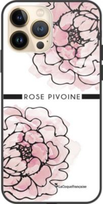 Coque EVETANE Soft Touch iPhone 13 Pro Rose Pivoine