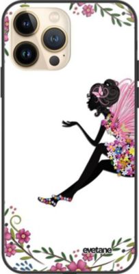 Coque EVETANE Soft Touch iPhone 13 Pro Fée Fleurale