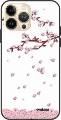 Coque EVETANE Soft Touch iPhone 13 Pro Chute Fleurs