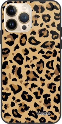 Coque EVETANE Soft Touch iPhone 13 Pro Léopard Beige