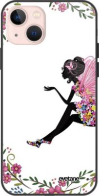 Coque EVETANE Soft Touch iPhone 13 Fée Fleurale