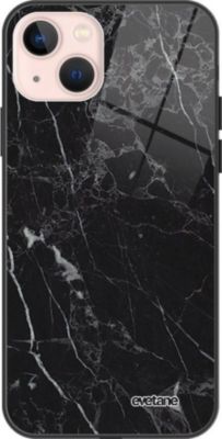 Coque EVETANE Soft Touch iPhone 13 Mini Marbre Noir