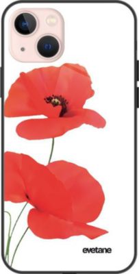 Coque EVETANE Soft Touch iPhone 13 Mini Coquelicot