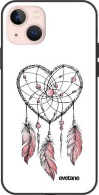 Coque EVETANE Soft Touch iPhone 13 Mini Attrape Coeur