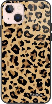 Coque EVETANE Soft Touch iPhone 13 Mini Léopard Beige
