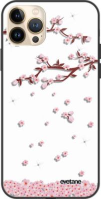 Coque EVETANE Soft Touch iPhone 13 Pro Max Chute Fleur