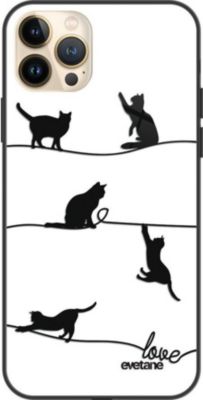 Coque EVETANE Soft Touch iPhone 13 Pro Max Chat Lignes