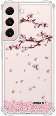 Coque EVETANE Silicone Galaxy S22 5G Chute De Fleurs