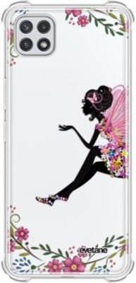 Coque EVETANE Silicone Galaxy A22 5G Fée Fleurale